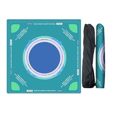 ishenkea Mahjong Learning Mat(33"X33")，Neoprene Mahjong Mat for Table，Non-Slip, Noise-Reducing Mahjong Table Mat for American (Green)