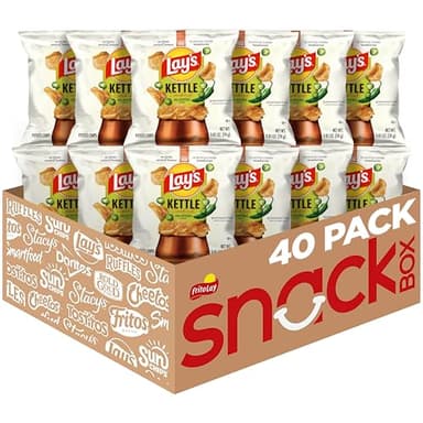 Lay's Kettle Cooked Potato Chips, Jalapeno, 0.85 Ounce (Pack of 40)