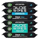 DUDE Wipes - Flushable Wipes - 6 Pack, 288 Wipes - Unscented & Mint Chill Combo, Extra-Large Adult Wet Wipes with Vitamin-E & Aloe for at-Home Use - Septic and Sewer Safe