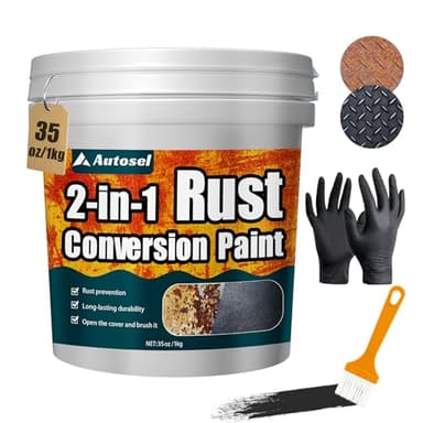 2-in-1 Rust Converter & Metal Primer, Stops Rust,Rust Inhibitor Paint for Metal, Rust Conversion Paint, Heat-Resistant Anti Rust Coating for Car, Marine, Industrial, Chassis, Long-Lasting (34.9 oz)