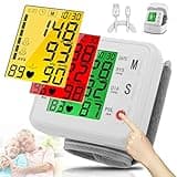 Wrist Blood Pressure Monitor 2025 Upgraded Digital BP Machine with Tri-Backlit Display, Automatic Wrist Blood Pressure Monitor Pulse Rate Monitoring, USB Rechargeable, 2x99 Memory Readings