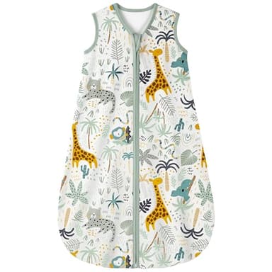 Yoofoss Baby Sleep Sack 0-6 Months 0.5 TOG Baby Wearable Blanket, 100% Organic Cotton Infant Toddler Sleeping Sack 2-Way Zipper Lightweight Sleep Sack, Giraffe