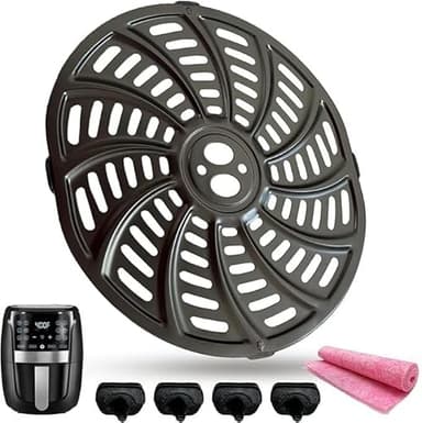 QLRGNE 6QT Air Fryer Crisper Tray Plate for Gourmia GAF698/GAF686 Air Fryers, Upgraded Air Fryer Rack, Grill Pan Plate Insert Grate Shelf Grid for Gourmia 6QT Air Fryers, Nonstick, Dishwasher Safe