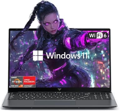 2026 Light Gaming Laptop with AMD Ryzen7 7730U Processor（Up to 4.5GHz,8C/16T),16GB DDR4 RAM 512GB SSD, AMD Radeon Graphics,WiFi 6,15.6 inch IPS Display,Windows 11 Laptop Computer for Video Editing
