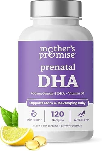Prenatal DHA for Women 600mg + 400 IU Vitamin D3 | 120 Softgels | Supports Brain Health | Triglyceride Omega 3 Fish Oil DHA Prenatal Vitamins for Pregnancy & Nursing | 300mg per Capsule