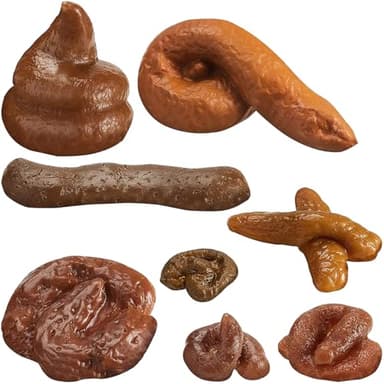 Boao 8 Pcs Fake Poop Realistic Dog Poop Toy Fake Turd Adult Gags and Practical Joke Poo Shit for Halloween April Fools' Day Prank Party Supplies(Multiple Shape)
