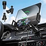 JDHDL Wireless Car Charger Mount, 15W Dual Coil One-Touch Rotatable Car Phone Holder Wireless Charger for Samsung Galaxy Z Fold 6/5/4/3/2, Z Flip, S25/S24/S23/S22, iPhone, Car Charger Included