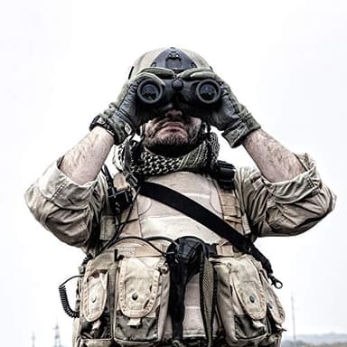 Posterazzi PSTZAB103361M Navy Seal Scout Looking Through Binoculars to Observe Terrain and Search for Enemy Targets Photo Print, 11 x 17, Multi