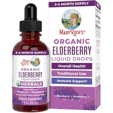 MARYRUTH'S Elderberry Liquid Drops for Adults & Kids | Immune Support | Antioxidant | Overall Wellness | Elder Berry Extract | USDA Organic | Sugar Free | Vegan | Non-GMO | Gluten Free | 1 Fl Oz