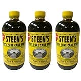 100% Pure Cane Syrup 16fl. Oz - No Additives - No Preservatives - Pure & Natural - Open Kettle - Louisiana's Trusted Brand for Over 100 Years - By Steen's (16 Fl Oz (Pack of 3))