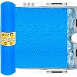 Angooni 6x6FT Hot Tub Thermal Blanket - 16 Mil Hot Tub Bubble Cover, Thermal Solar Blanket for Insulating Square Inflatable Hot Tub Spas, Hot Tub Pools(183x183cm)