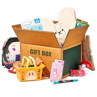 Japan Crate Kawaii Gift Pack - 10+ Piece Japanese Mystery Box for Girls & Boys, Surprise Gift Box for Kids, Includes Kawaii Accessories, Cute Stationery Items, Chocolates, Candies, and More!