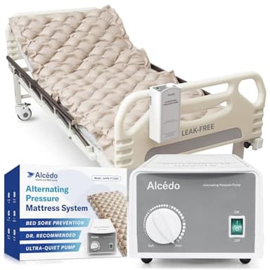 Alcedo Alternating Air Pressure Mattress Pad for Bed Sore and Ulcer Prevention, Hospital & Home Use Medical Mattress Topper for Bedridden Patient, Adjustable Ultra Quiet Pump and Waterproof Cushion