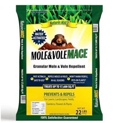 Nature's MACE Mole & Vole MACE – Yard & Garden Granules, Castor Oil Formula, Outdoor Use, Plant & Pet Safe, 352 Fl Oz (Pack of 1)