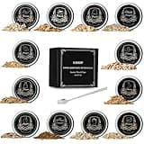 Cocktail Smoker Chips, 12 Flavors Wood Chips Orange Cinnamon Ginger Apple Beech Pear Cherry Oak Walnut Pecan/Hickory Mesquite Peach for Cocktails, Whiskey, Bourbon, Smoking Gun, Bar, Smoker Accessory