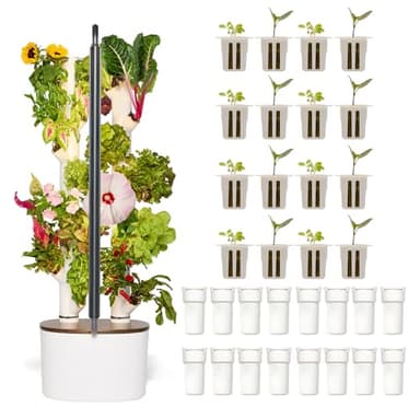 New & Improved! Gardyn Studio 2 Hydroponics Growing System - 16 Non-GMO Plants, Herbs, Vegetables - Smart Tower - Hydroponic Herb Garden Planter Indoor Kit - Indoor Gardening System w/Grow Lights