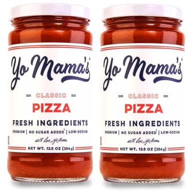 Yo Mama's Foods Keto Classic Pizza Sauce – Pack of (2) - Vegan, No Sugar Added, Low Carb, Low Sodium, Gluten Free, Paleo, and Made with Fresh Non-GMO Tomatoes!
