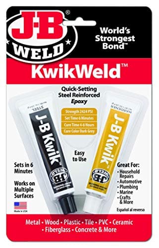 J-B Weld 8276 KwikWeld Quick Setting Steel Reinforced Epoxy - 2 oz, Pack of 2