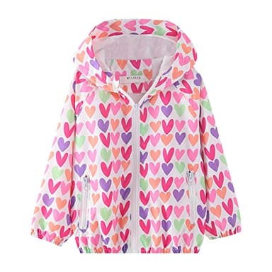 WELAKEN Jacket for Girls Kids & Toddler Girls' Heart Rain II Little Girls'Waterproof