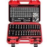 29-Piece 1/2" Drive SAE and Metric Impact Socket Set with Extension Bars - CR-V Material