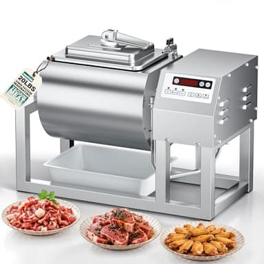 WantJoin Commercial Vacuum Tumbler Marinator, 20L Capacity, 30Min Fast Marinating, 80W Copper Motor, 3-Speed Bidirectional Rotation, Stainless Steel Meat Tumbler for Catering & Kitchen
