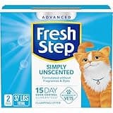Fresh Step Advanced Simply Unscented Clumping Litter, Fresh Step Unscented Cat Litter Fights Odor on Contact, 37 lbs. (2 x 18.5 lb. Box)