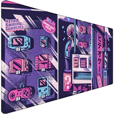 Japanese Comic Large Gaming Mouse Pad with Stitched Edges, Durable Non-Slip Natural Rubber Base, (31.5X15.7 Inch) Waterproof Laptop Pad Mat for Esports Pros/Gamer/Desktop/Office/Home