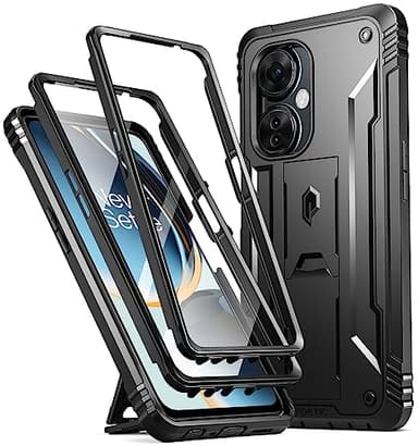 Poetic Revolution Case for OnePlus Nord N30 5G, [20FT Mil-Grade Drop Tested], Full-Body Rugged Dual-Layer Shockproof Protective Cover with Kickstand and Built-in-Screen Protector, Black