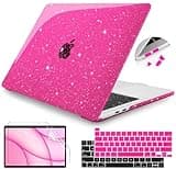 Teryeefi for MacBook Pro 13 inch Case M2 M1 A2338 A2251 A2289 A2159 A1989 A1708 A1706 (2016-2022 Release), Glitter Sparkly Plastic Hard Shell with Keyboard Cover & Screen Protector, Sparkly Pink