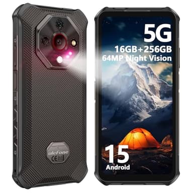 Ulefone Armor X16 Pro 5G Rugged Phone, 16GB+256GB/2TB, MTK Dimensity 6300 Android 15, 10360mAh(33W) 64MP+25MP Night Vision 6.56" 120Hz Display, Dual 5G, Waterproof, Widevine L1, NFC - Wasteland Shadow