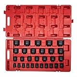 SUNEX TOOLS 4696 3/4-Inch Drive SAE Master Impact Socket Set, Standard, 6-Point, Cr-Mo, 3/4-Inch - 2-7/17-Inch, 29-Piece