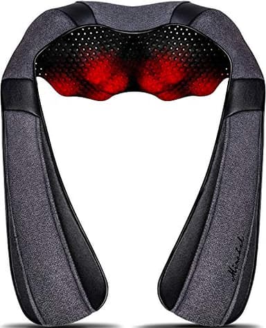Mirakel Neck Massager for Pain Relief Deep Tissue, Shiatsu Shoulder & Back Massager with Heat - Ergonomic Design Massage, Electric Kneading Whole Body Massager Christmas Gifts for Women, Men, Dad, Mom