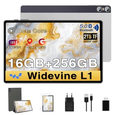 SEBBE 2026 Tablet 11 Inch Android, Gemini AI Screen 2K, 16GB RAM +256G + 2TB TF, 10000mAh, 2.0 GHz Octa-Core,Widevine L1,8 MP + 20 MP+2 MP,2000 * 1200 Pixels,Bluetooth 5.0 Silver