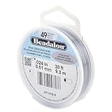 Beadalon Beading Wire 49 Strand 0.61mm (.024in) - Satin Silver - 9.2m (30ft)