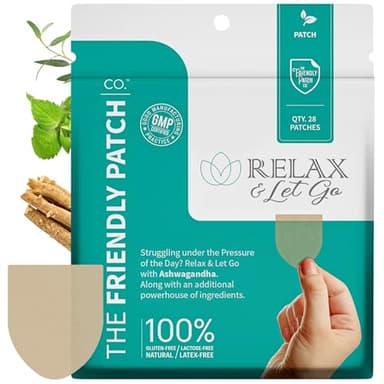 The Friendly Patch Relax & Let Go Patch - Calm Patches with Ashwagandha, GABA & Gotu Kola - Formerly Known as Zen Patches 28 Day