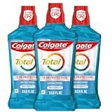Colgate Total Mouthwash, Alcohol Free Mouthwash, Peppermint, 33.8 Ounce, (Pack of 3)