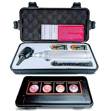 5th Gen Dr Mom Professional Otoscope - Full-Size with Our Largest Lens, Complete with Batteries and Hard Travel Case