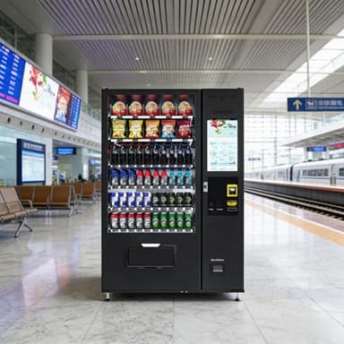 60 Slot Combo Vending Machine, Snack and Beverage Dispenser with Refrigeration, Card Reader Bill Coin Payment System for Office School Business Use