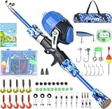 Milerong Kids Fishing Rod, Kids Fishing Pole Portable Telescopic Fishing Rod and Reel Combo Kit for Boys, Girls, Youth - with Spincast Fishing Reel, Fishing Tackles, Fishing Lures, Fishing Lines
