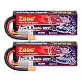 Zeee 3S Lipo Battery 6200mAh 11.1V 120C Hard Case RC Battery with XT60 Connector for 1/8 1/10 Scale Vehicles RC Car Tank Trucks Racing Models(2 Pack)