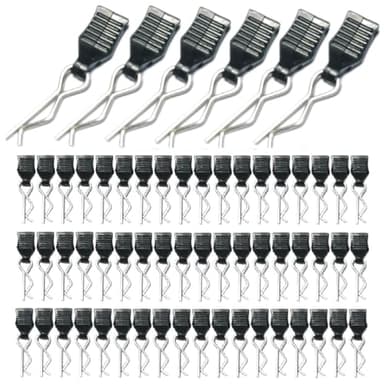ZQToday 60PCS 1mm RC Body Clips with Pull Tabs for All 1/12 1/14 1/16 1/18 Scale Hyper go,Redcat Traxxas HPI Himoto HSP Exceed RC Car Body Clips,for SCX24 TRX4M H165 RC Car Truck Buggy Parts