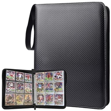 ULLTOON Portable 9-Pocket Trading Card Binder, Holds 1080 Cards with 60 Removable Double-Sided Sleeves, Baseball Card Binder Card Storage Organizer Album for Boys, Girls, Sports & Game Cards