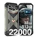 DOOGEE V Max Pro 5G Rugged Smartphone,22000mAh 32GB+512GB/TF 2TB Rugged Phone Unlocked Android 14,108MP+20MP Rugged Cell Phone,6.58" FHD+120Hz IPS Screen,IP68/IP69K Waterproof Phone,NFC/Face ID/WIFi 6