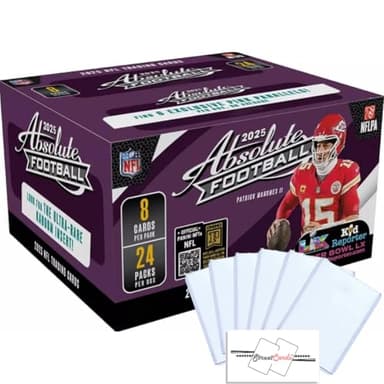 2025 Absolute Football NFL Retail Box with 192 Trading Cards + 6 Toploaders + StreetCards Magnet! Look for The Kaboom Insert!