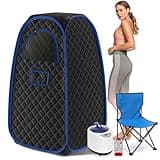 X-Vcak Sauna Box, Portable Sauna for Home, Steam Sauna Tent with Steamer, Remote Control, Folding Chair, 9 Levels