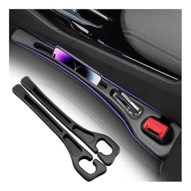 VKQTS 2PCS Upgraded Car Seat Gap Filler,Soft No Drop Seat Guard for Cars with Dual Slot Car Seats Gap Organizer for Storing Items & Filling Gaps,Versatile Between Seats Cars Gaps Filler