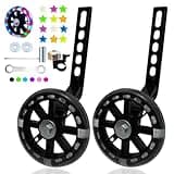 DDJKCZ Training Wheels Flash Mute Wheel Bicycle Compatible for Bikes of 12 14 16 18 20 Inch (Light Black)