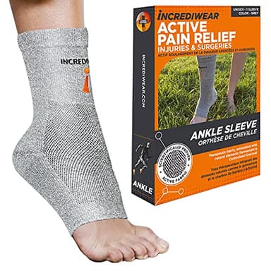 Incrediwear Ankle Sleeve – Ankle Brace for Joint Pain Relief, Sprained Ankle Support, Arthritis, Inflammation Relief, and Circulation for Women and Men (Grey, Small/Medium)