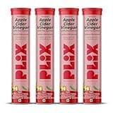 PLIX Apple Cider Vinegar Effervescent Tablets with The Mother, 700mg ACV with VIT B12, B6, Pack of 4 | Vegan, No Added Sugar, Non-GMO & Gluten-Free