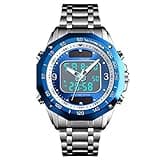 VIGOROSO Men's Solar Powered Quartz Stainless Steel Analog Digital Sport Wrist Watch